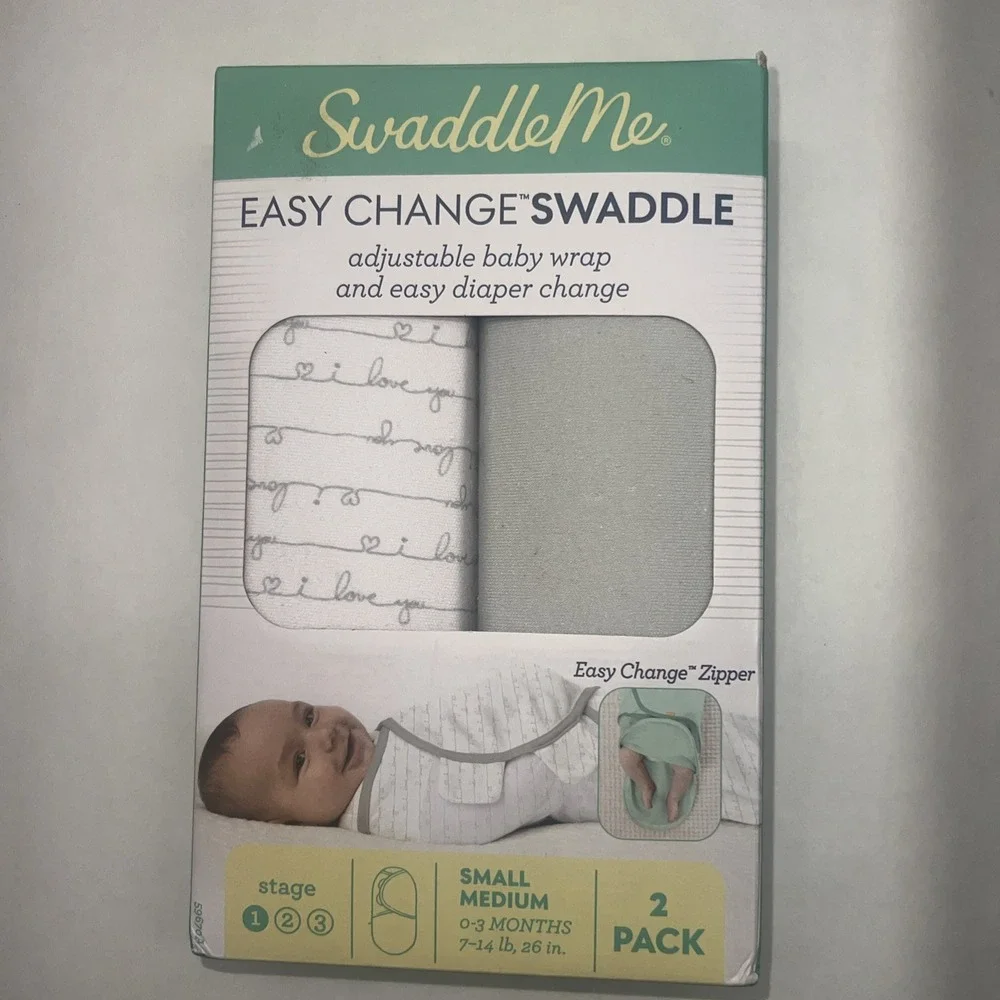 SwaddleMe by Ingenuity Easy Change Swaddle, Size Small/Medium 2 Pack